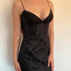 Black Paisley Sweetheart Vintage Formal Dress